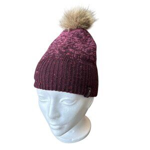Outdoor Research Girls Effie Beanie Big Kids One Size Knit Purple Toque PomPom